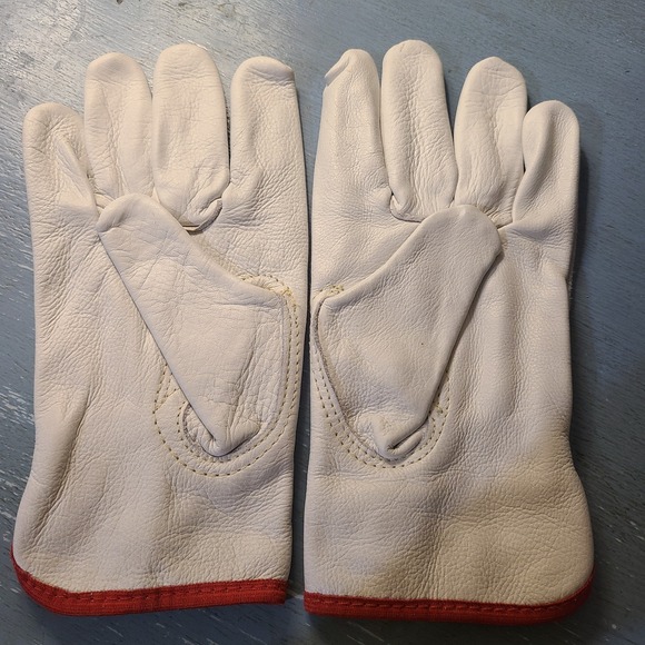 Premium Kidskin Goat Leather and Suede Unlined Work Driving Gloves Mens‎ Small - Picture 3 of 5